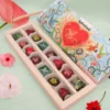 Bombones de chocolate fino y de aroma con detalles florales para regalar a novias, mujeres o mamá